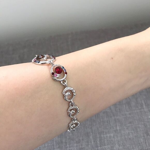 <New> Silver bracelet with colourful crystals - Picture 5 of 6